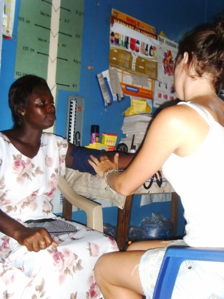 Participant checking patient