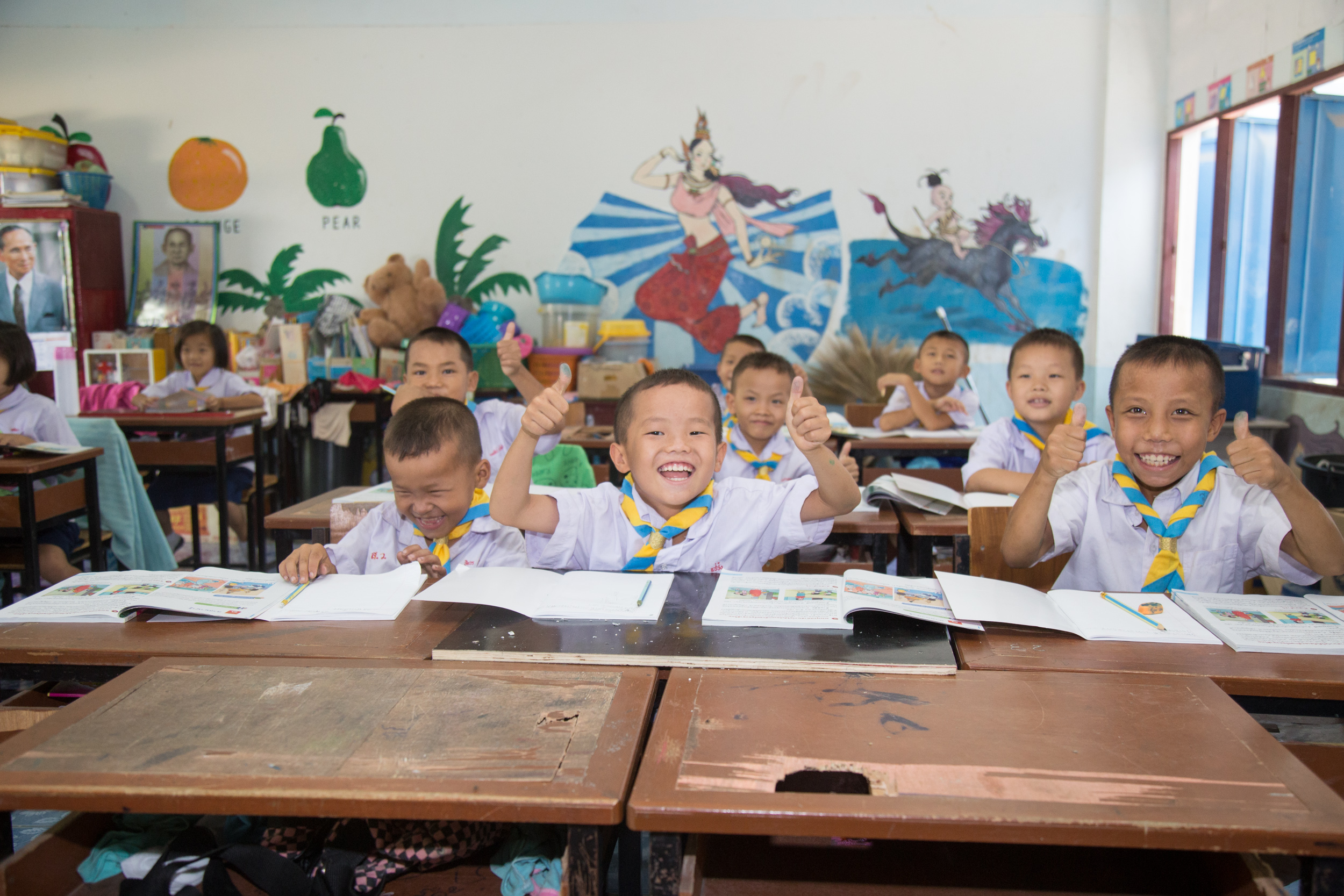 _Students on their desks
